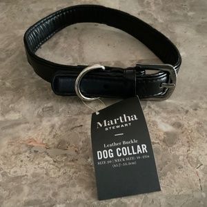 MARTHA STEWART Vegan Leather Adjustable Dog Collar 18”-21”